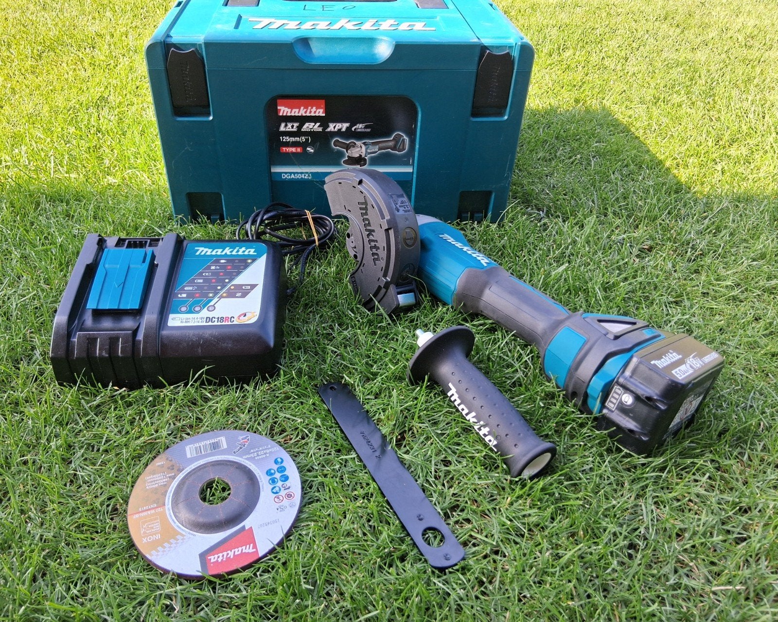 Makita DGA504 Type II 18V | 5.0Ah | DC18RC | Makpac | 9-2025, Ophalen of Verzenden, Zo goed als nieuw, 1000 watt of meer, Haakse handslijpmachine