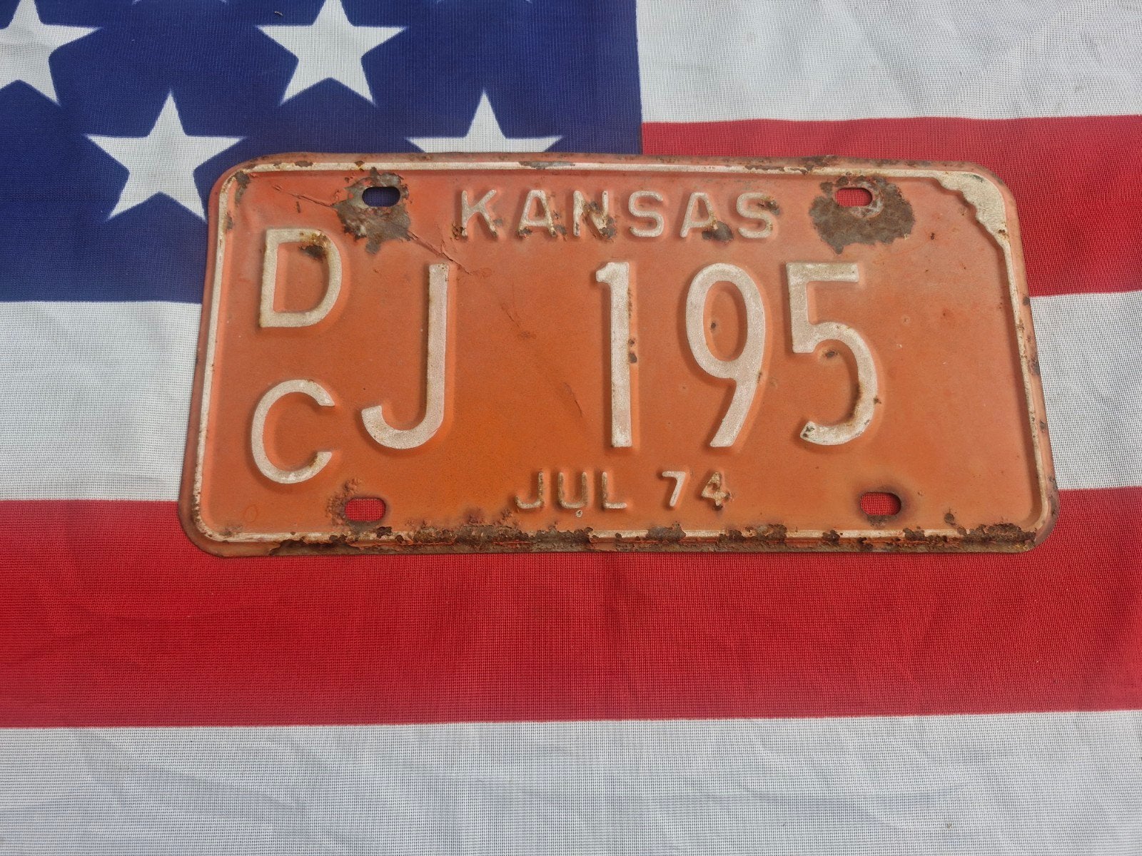 Kentekenplaat Kansas USA Nummerplaat nummerbord License VS, Verzenden, Gebruikt, Auto's
