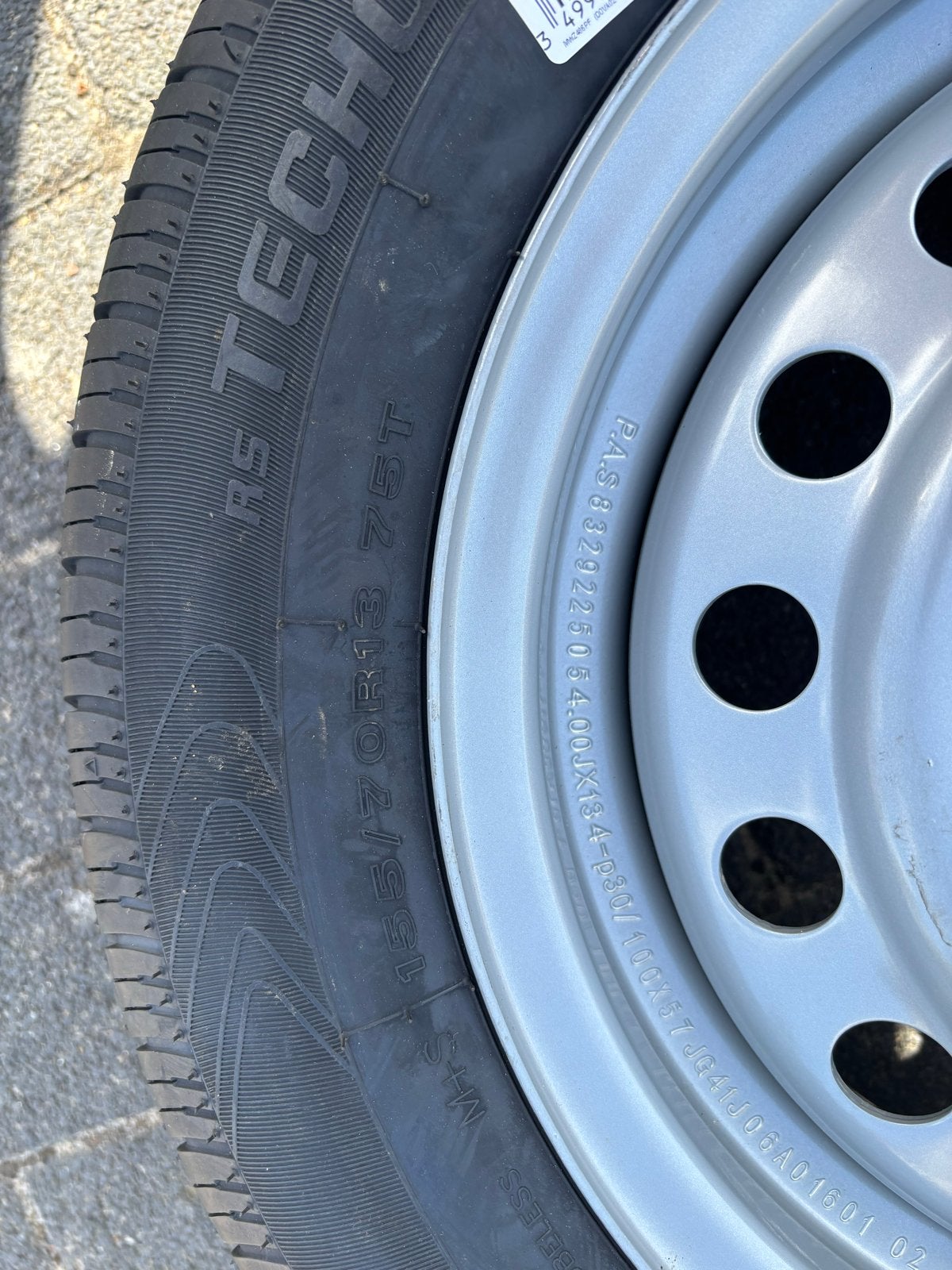 Nieuwe 155/70R13 75T band op stalen velg, Auto-onderdelen, Banden en Velgen, Ophalen, 155 mm, 13 inch, Banden en Velgen