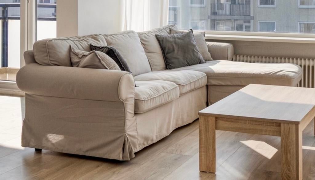 IKEA Ektorp  zandkleur met extra grijze hoezen, Ophalen, Gebruikt, Stof