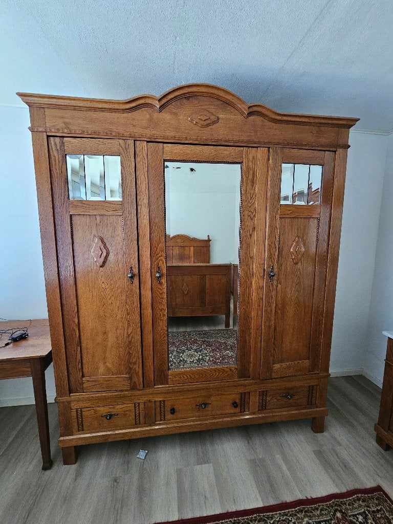 slaapkamer compleet, antiek eiken, Ophalen, Gebruikt, Twijfelaar, Authentieke landelijke of jugendstil