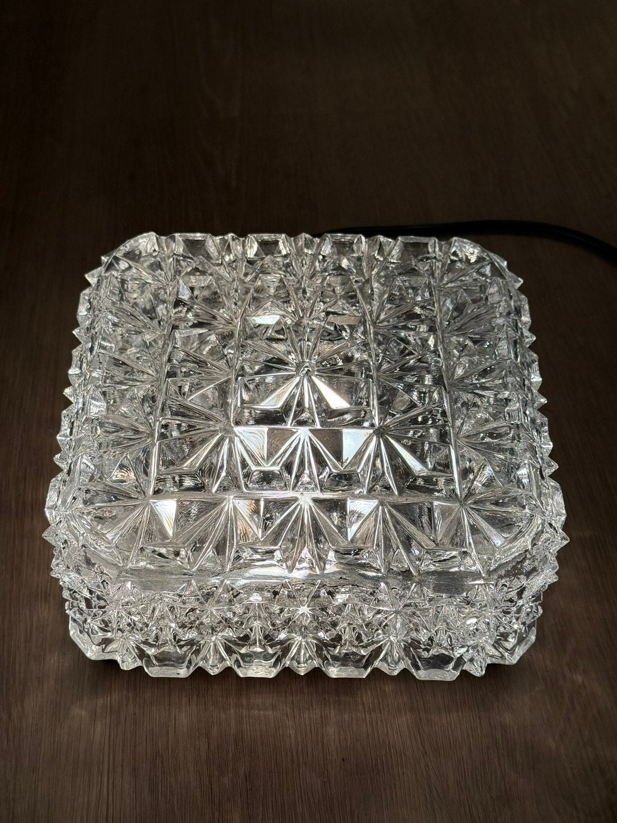 Vintage plafonniere Erco Mid Century, Huis en Inrichting, Ophalen of Verzenden, Gebruikt, Glas