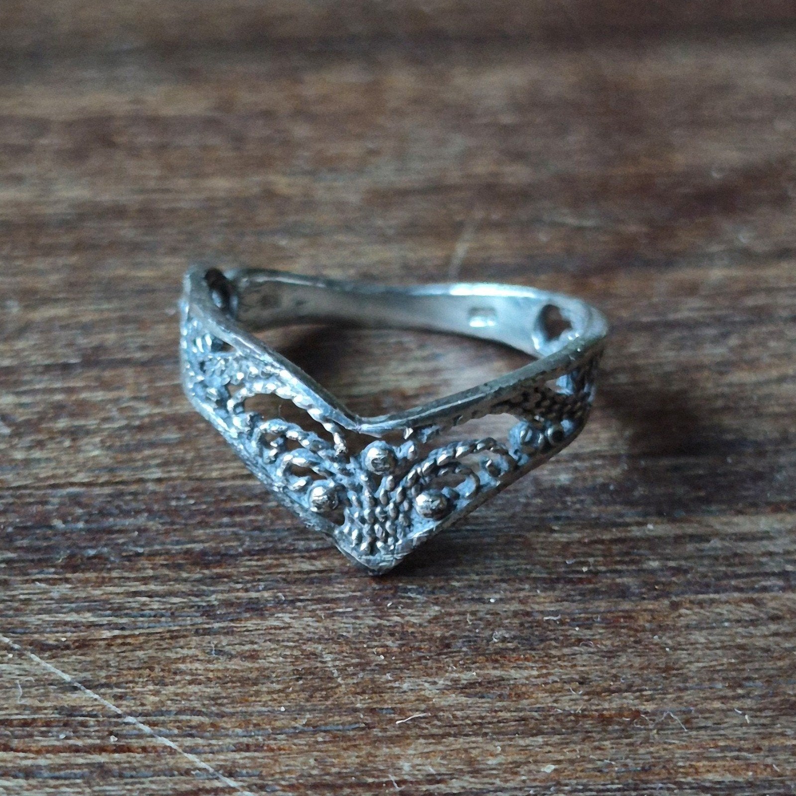 Vintage zilveren ring die wat liefde nodig heeft.., Gebruikt, Ophalen of Verzenden, Dame, Zilver