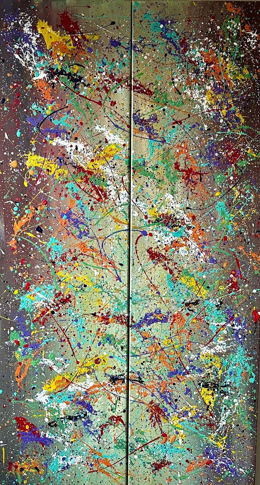 Valera- Abstract Twee Luik- Handgeschilderd- Uniek- XXL, Ophalen of Verzenden