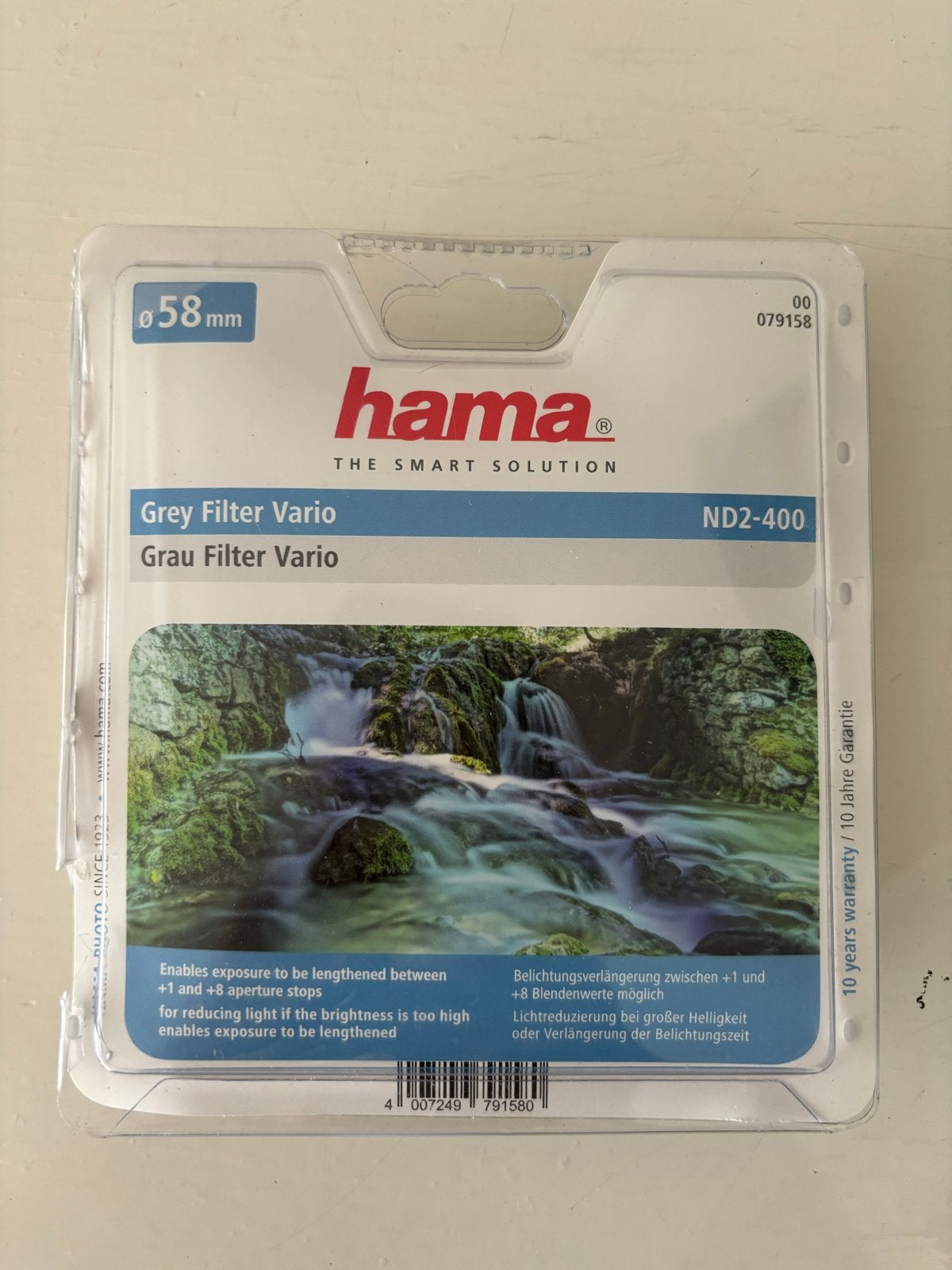 Hama Grijsfilter Vario ND2-400 58mm, Overige typen, Nieuw, Ophalen of Verzenden, Hama