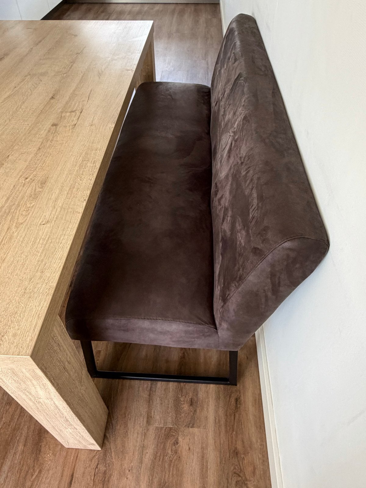 Eetbank microleder 170 cm Turso Profijt Meubel, 150 tot 200 cm, Driepersoons, 75 tot 100 cm, Ophalen of Verzenden