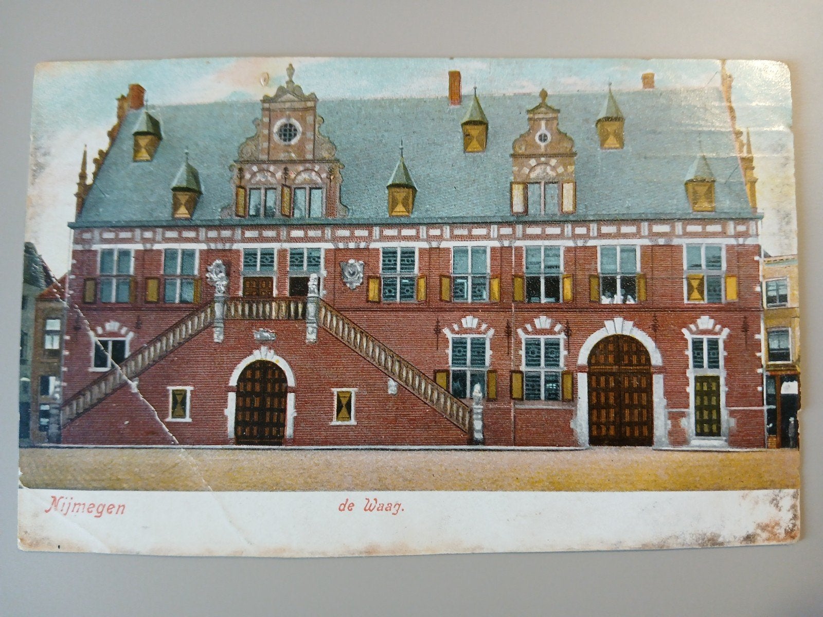 Ansichtkaart Nijmegen De Waag 1909, Verzenden, Voor 1920, Gelopen, Gelderland