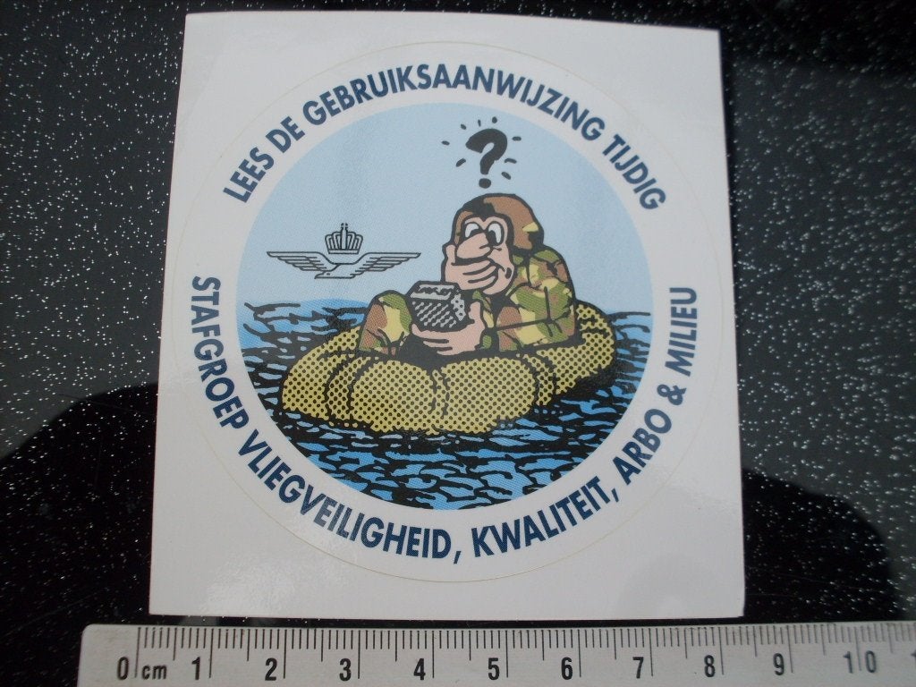 sticker stafgroep vliegveiligheid kwaliteit arbo & milieu, Verzenden, Zo goed als nieuw, Bedrijf of Vereniging