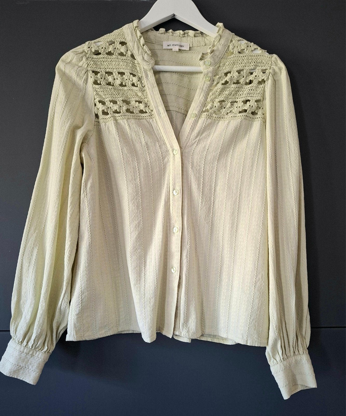 My Jewellery broderie blouse maat S | Groen  | Najaar, My Jewellery, Ophalen of Verzenden, Zo goed als nieuw, Maat 36 (S)