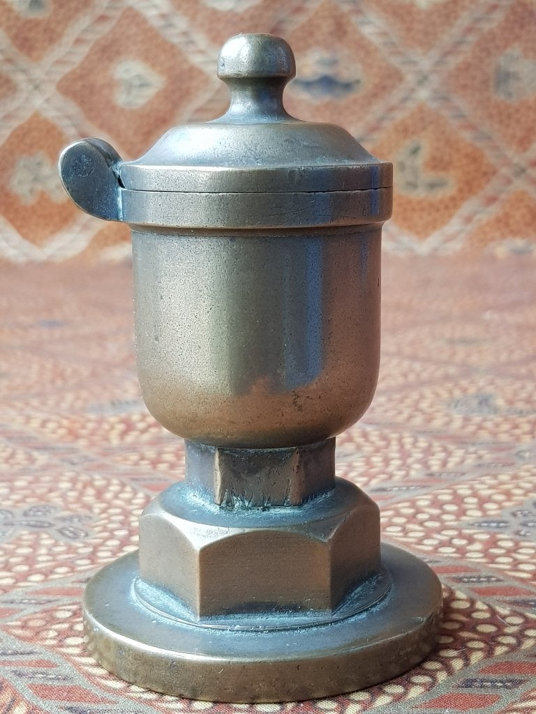Mooie zware originele Art Deco inktpot uit Engeland 8,2 cm.