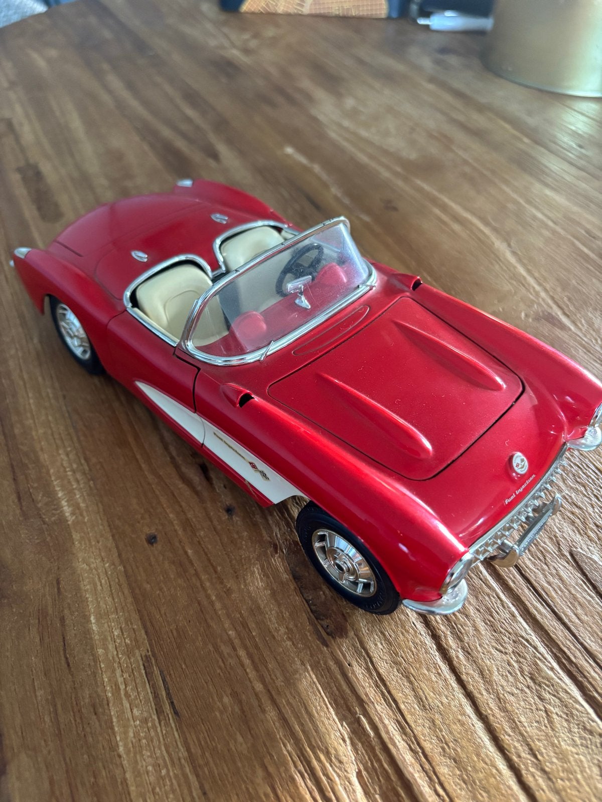 Prachtige rode Chevrolet Corvette C1 schaalmodel, Overige merken, Auto, 1:32 tot 1:50, Ophalen of Verzenden