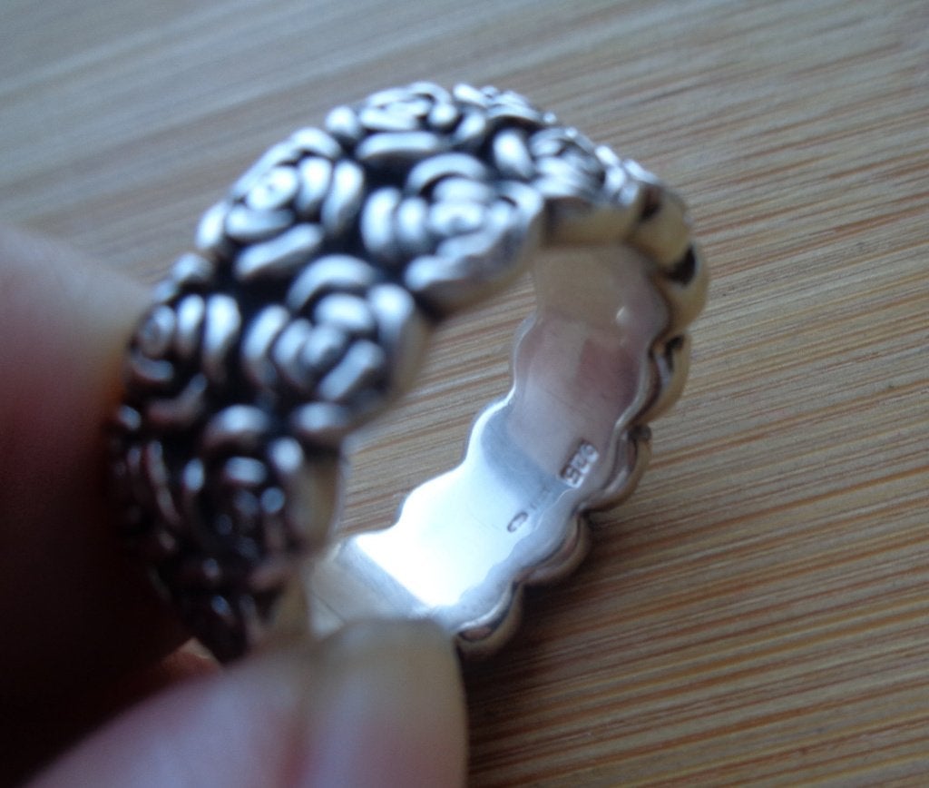 zilveren zware dames of heren ring met rozen [375], 20 of groter, Verzenden, Zo goed als nieuw, Dame