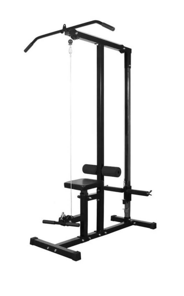 Lat pulldown station met accessoires, Sport en Fitness, Fitnessmaterialen, Ophalen of Verzenden, Zo goed als nieuw, Buik, Overige typen