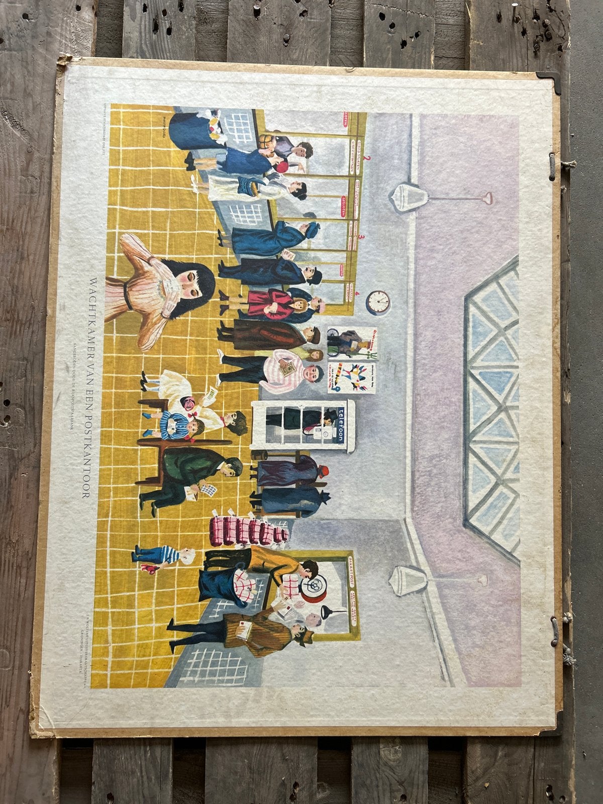 Vintage Poster: Wachtkamer van een Postkantoor, Ophalen, Overige thema's