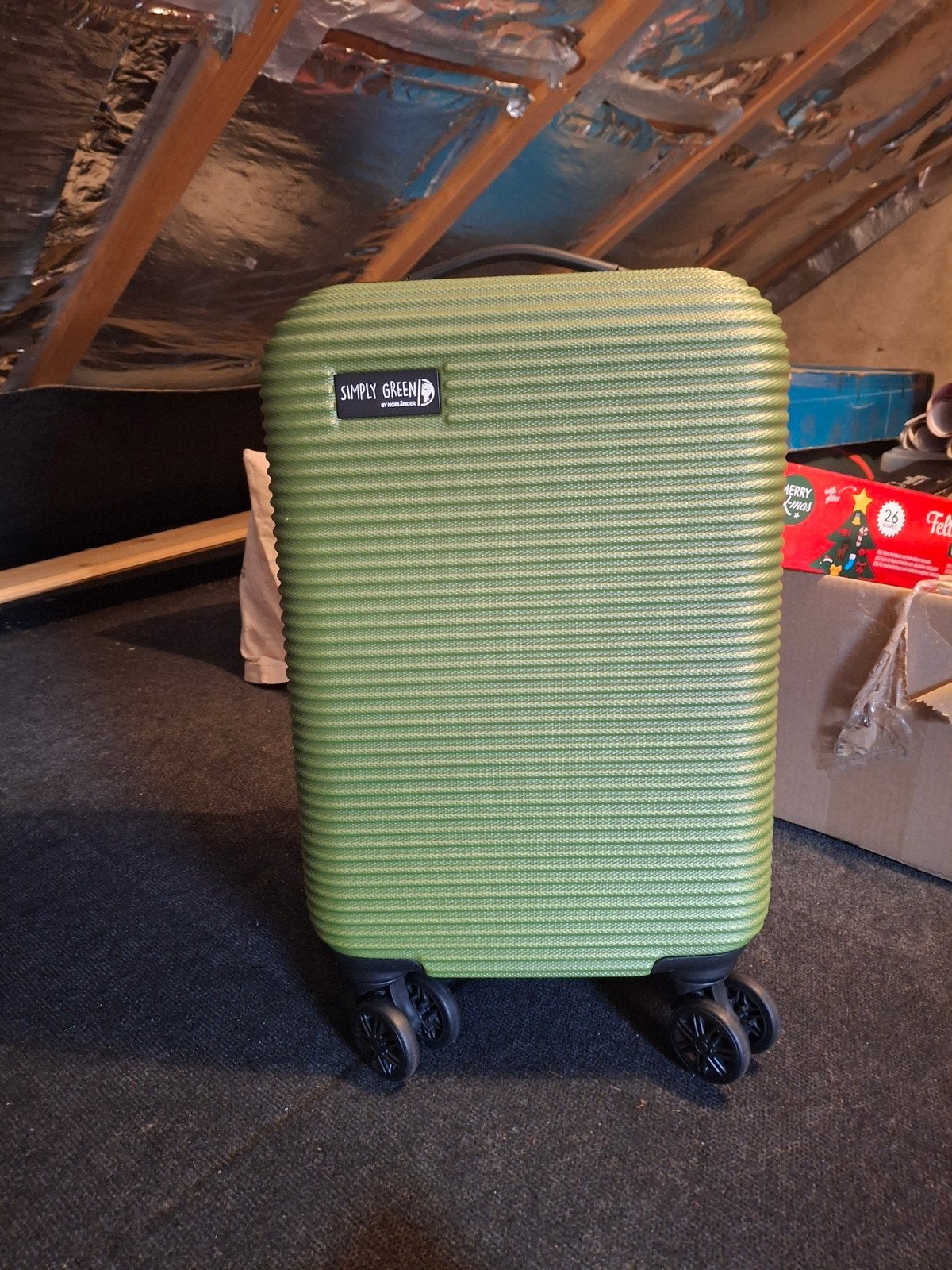 Te koop: Simply green koffertje Handbagage, 50 tot 60 cm, Hard kunststof, Zo goed als nieuw, Minder dan 35 cm