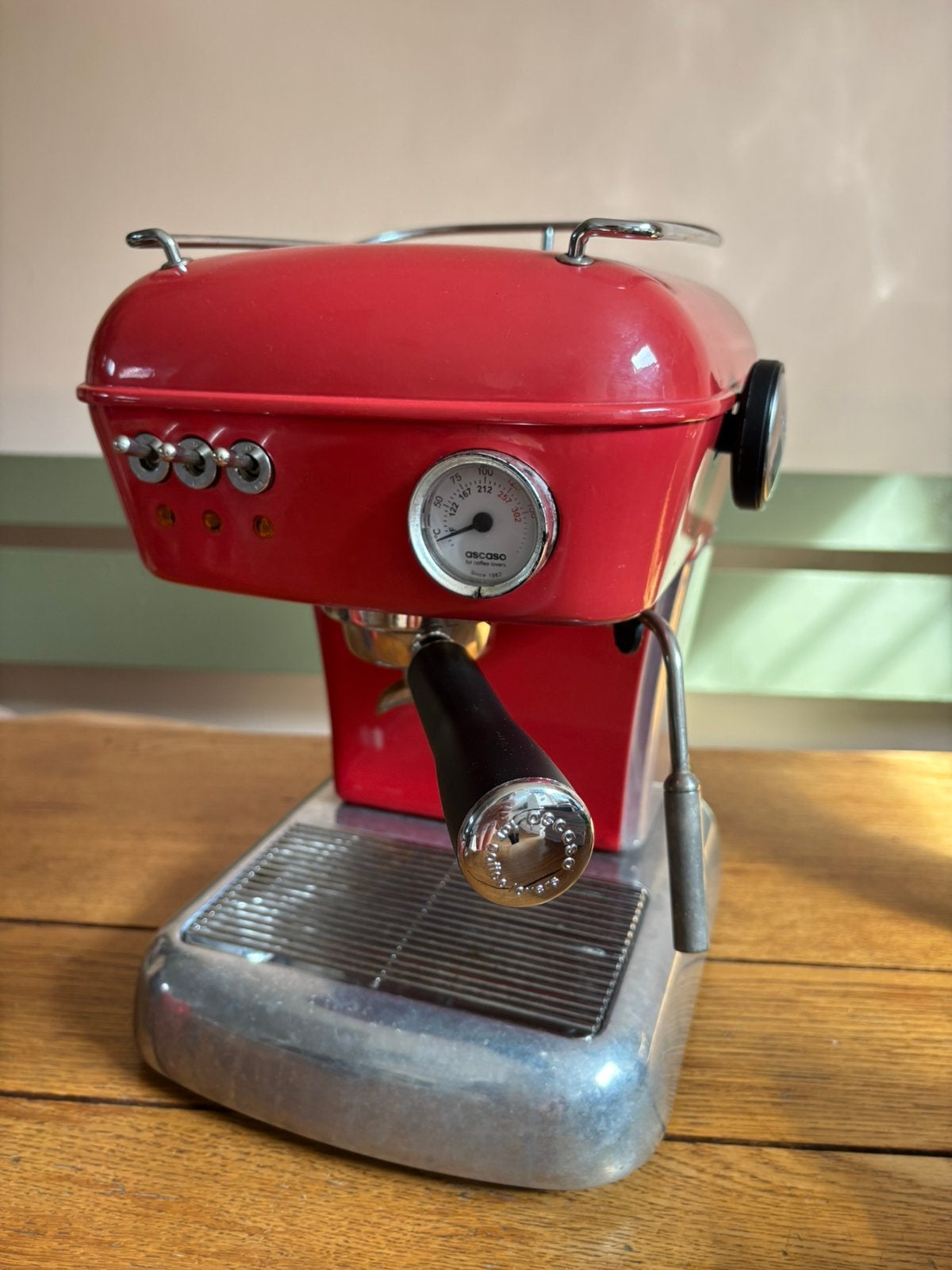 Ascaso dream espresso-machine - rood - TEAB, Gebruikt, Verzenden, Espresso apparaat, Gemalen koffie