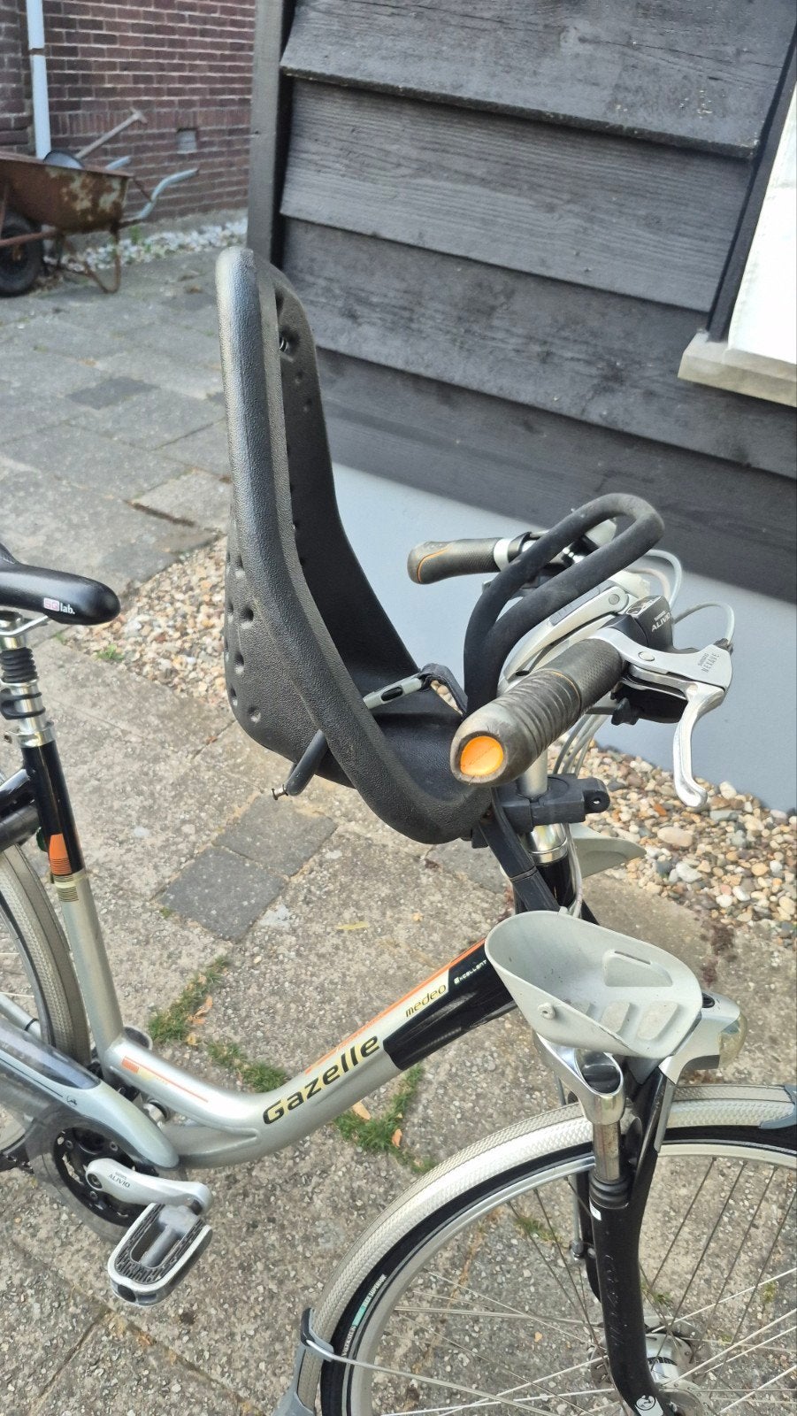 Yepp Fietsstoeltje Voorzitje Zwart met voetsteun, Ophalen, Gebruikt, Voetsteuntjes