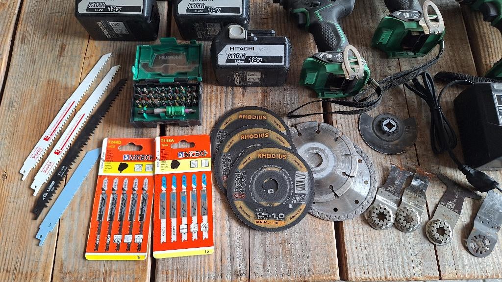 8 Delige Accu Hikoki Hitachi 18v Combo set combi set, ,, Ophalen of Verzenden, Zo goed als nieuw, ,