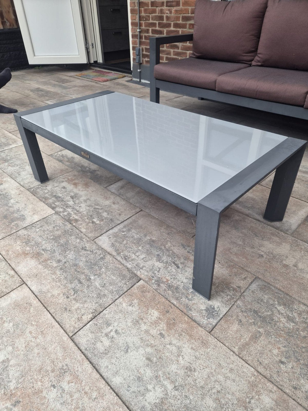 Loungeset voor 5 personen., Tuin en Terras, Tuintafels, Ophalen, Zo goed als nieuw, Rechthoekig, Aluminium
