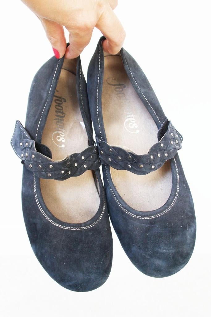 Mooie Suede Footnotes Schoenen s4 (Maat 40) € 50,-, Kleding | Dames, Schoenen, Zo goed als nieuw, Ballerina's, Blauw, Ophalen of Verzenden