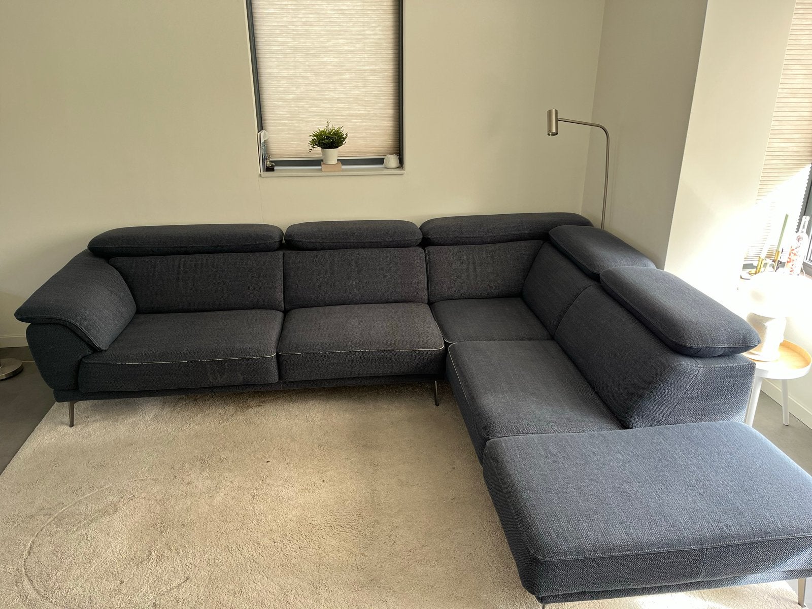 Hoekbank Santiago Henders & Hazel - Donkerblauw Stof, Ophalen, Gebruikt, Hoekbank, 300 cm of meer