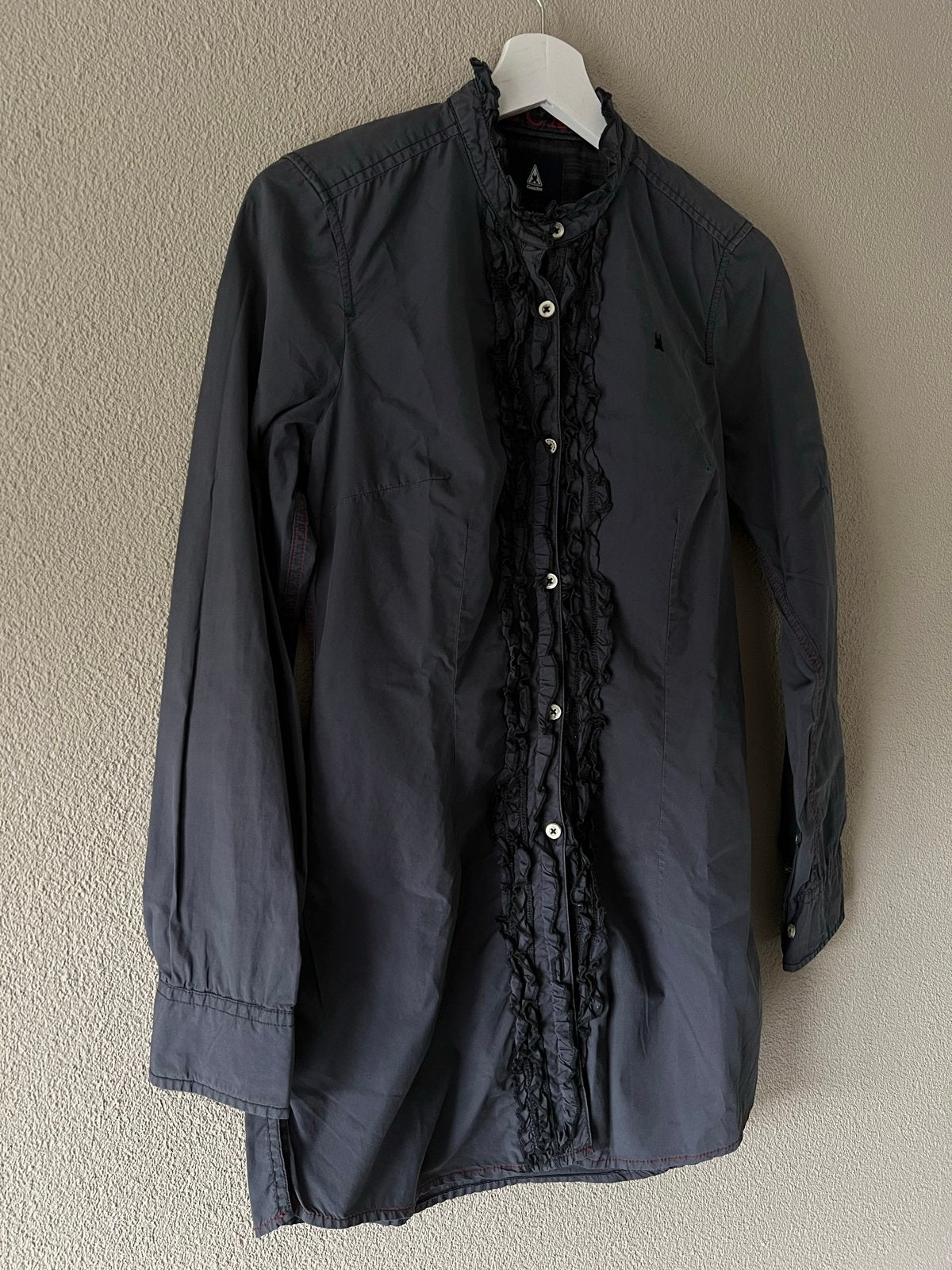 Donkerblauwe stoere Gaastra blouse met rode stiksels, Kleding | Dames, Blouses en Tunieken, Ophalen of Verzenden, Gedragen, Maat 36 (S)