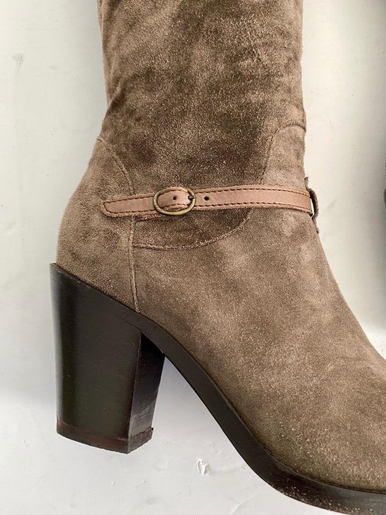 J482 Fru.it maat 39 leren laarzen laarsjes boots leer bruin, Bruin, Ophalen of Verzenden, Zo goed als nieuw, Hoge laarzen
