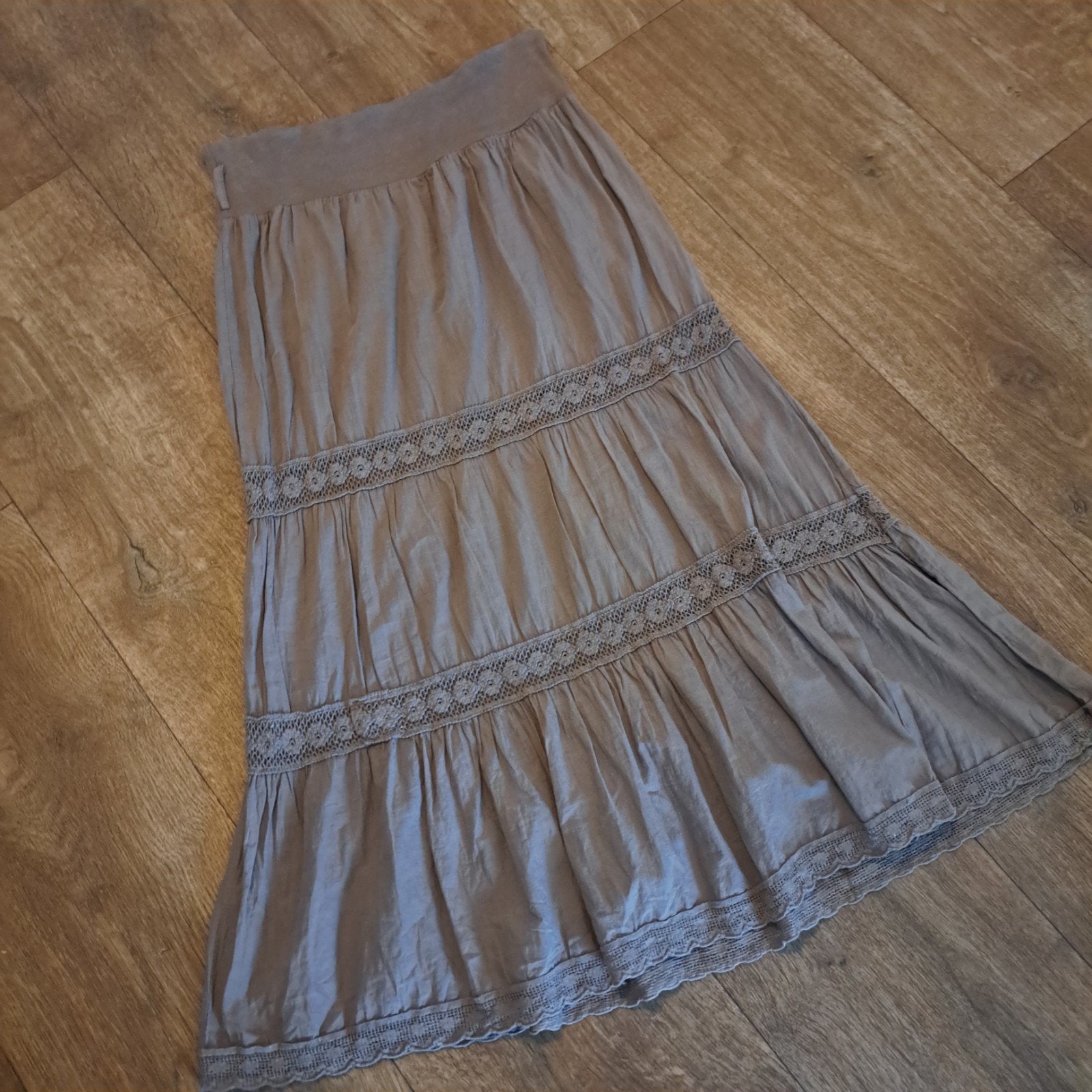 boho rok mt 40/42  taupe/bruin, Bruin, Maat 42/44 (L), Ophalen of Verzenden, Zo goed als nieuw
