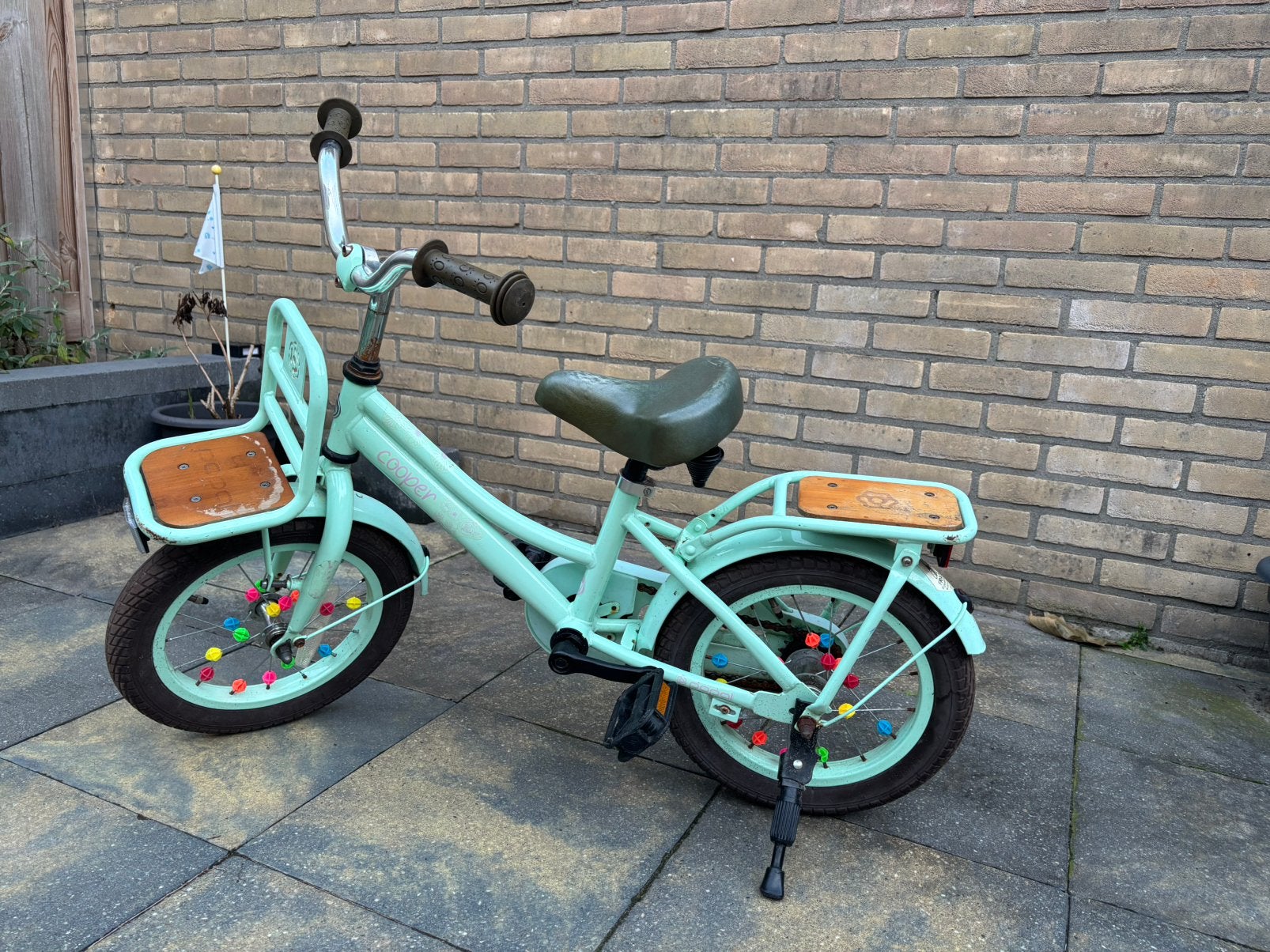 Meisjesfiets 14 inch, Fietsen en Brommers, Ophalen, Gebruikt, Terugtraprem, Minder dan 16 inch