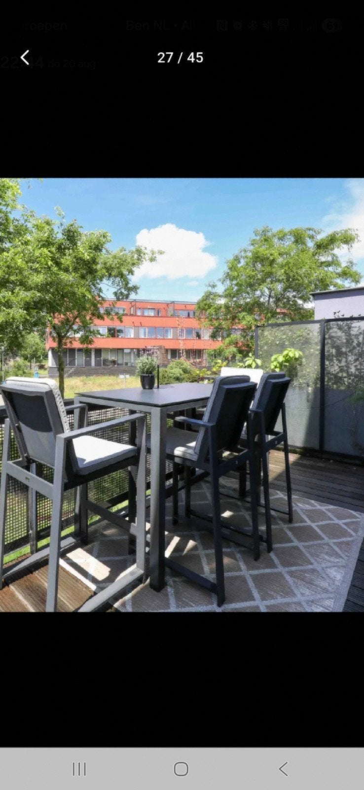Kees Smit Bellagio Vazzola hoge tuinset 4 persoons, Ophalen, 4 zitplaatsen, Gebruikt, Aluminium
