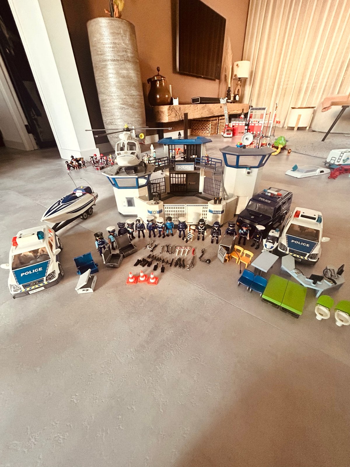 Grote Playmobil verzameling: politie, brandweer, camper en m, Gebruikt, Gebouw, Complete set, Ophalen of Verzenden