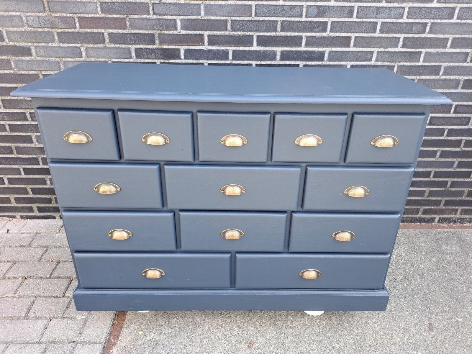 Grijze grenen ladekast commode refurbished, RoDeKo Volendam, R.kooij65@gmail.com, Gebruikt, 100 tot 150 cm