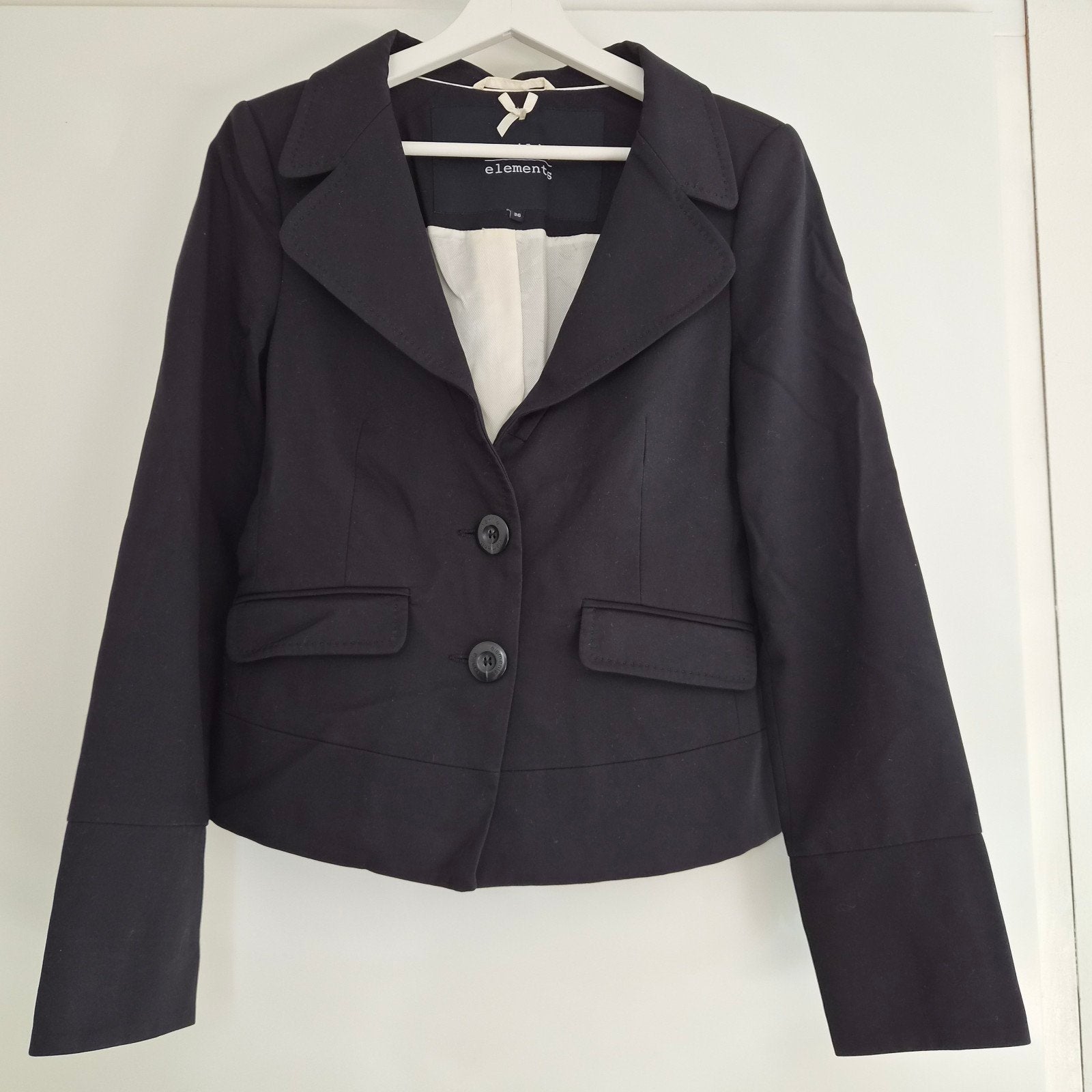 Vanilia Zwart Jasje Blazer Maat 36 (S), Vanilia Elements, Zwart, Ophalen of Verzenden, Zo goed als nieuw