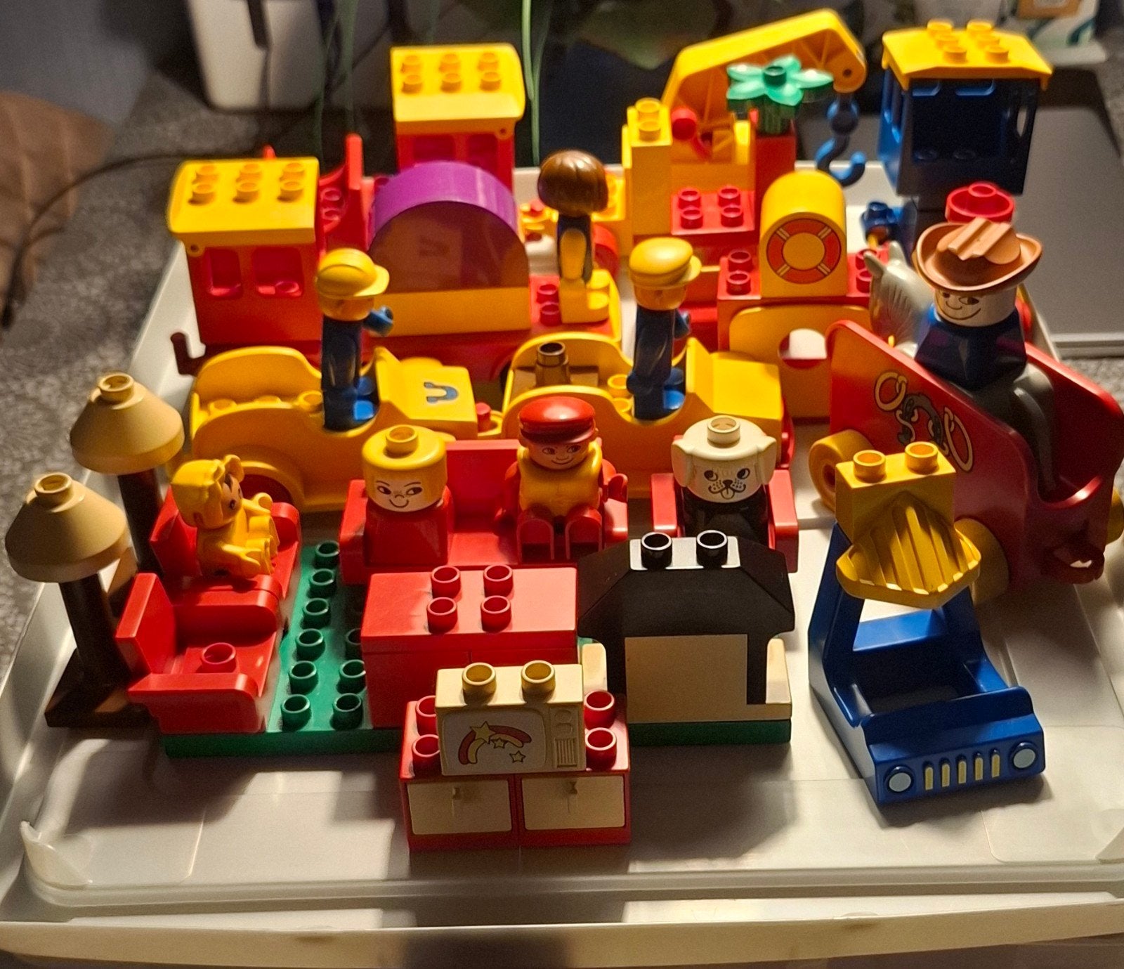 Duplo blokken, voertuigen en poppetjes, Ophalen, Gebruikt, Duplo
