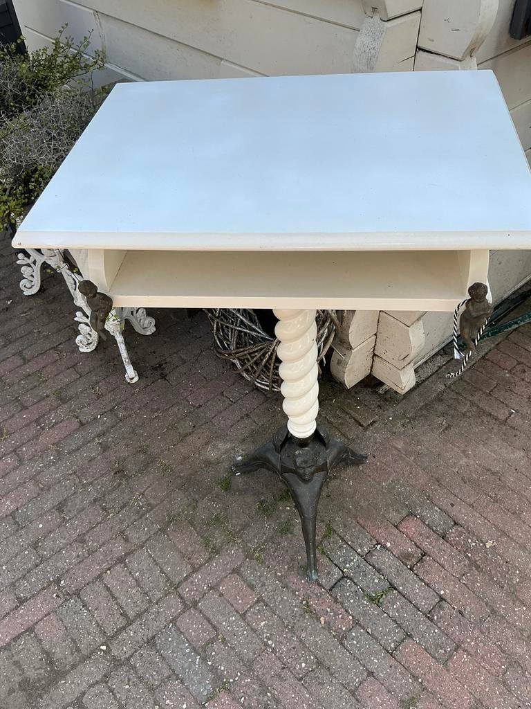 Prachtig antiek tafeltjemet gietijzeren voetje, Antiek en Kunst, Ophalen