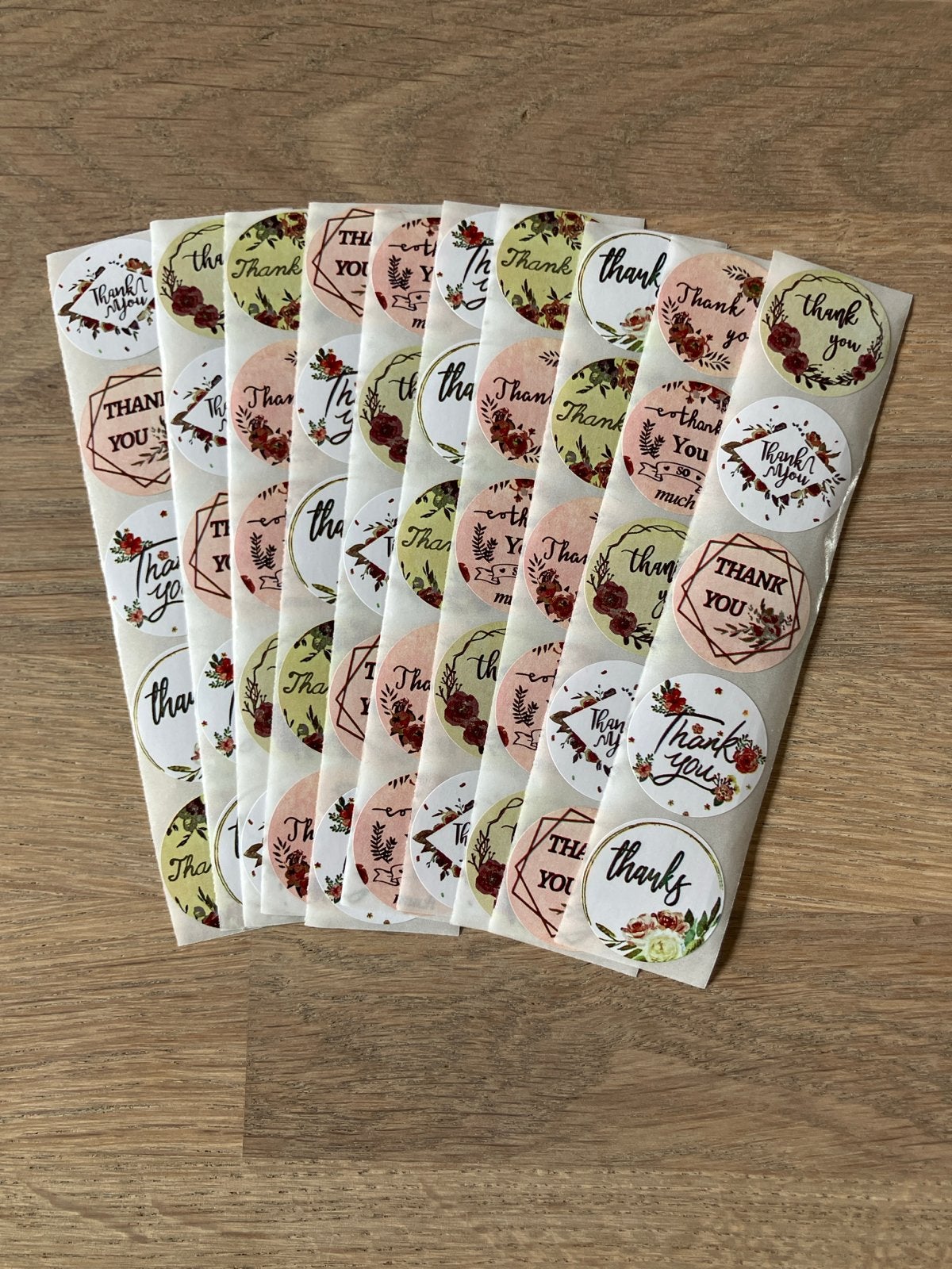 50 Stuks 'Thank You' Stickers - Diverse Designs, Hobby en Vrije tijd, Ophalen of Verzenden, Nieuw, Meerdere stickers