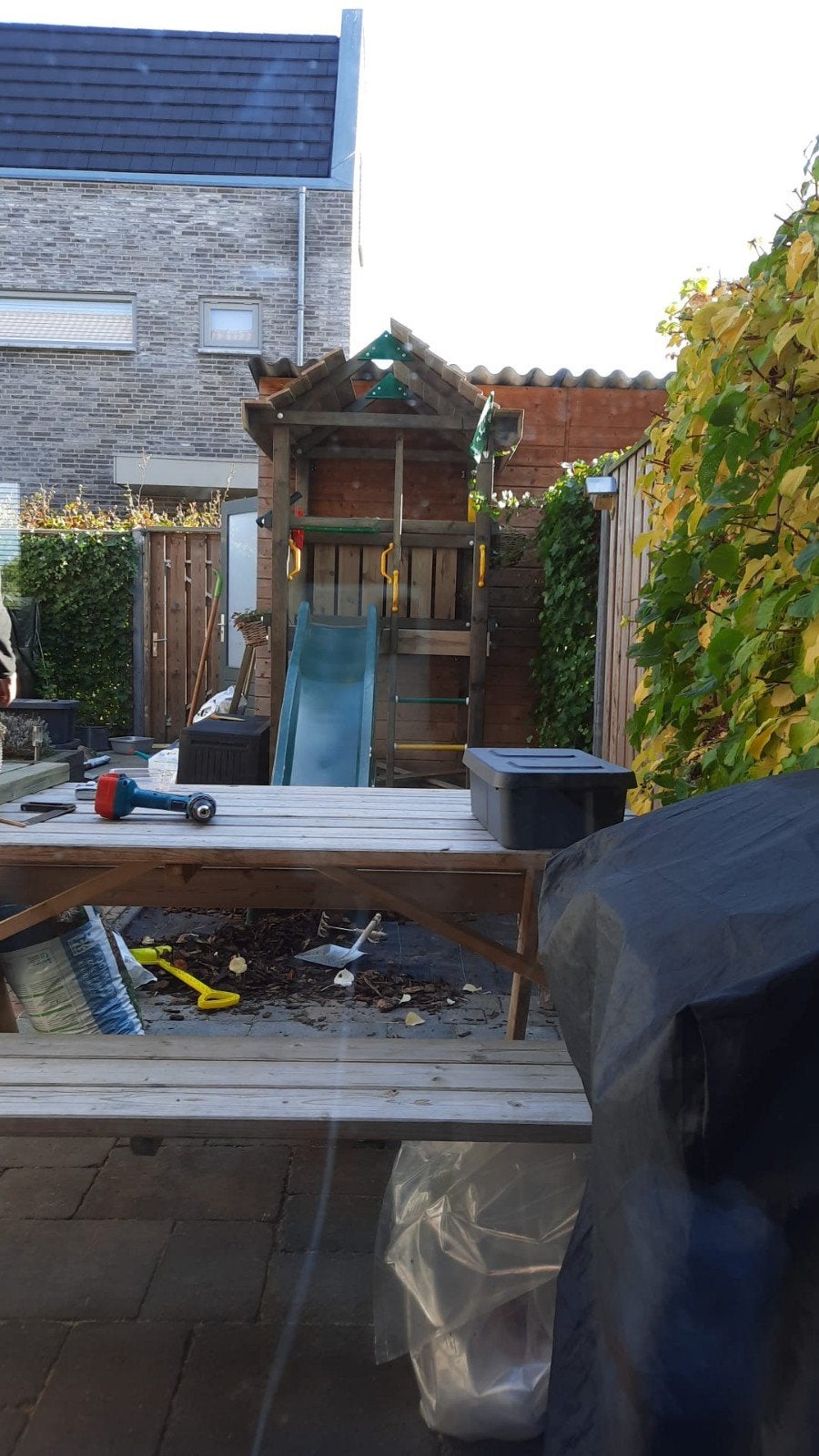 Speelhuis van Jungle Gym. Uit elkaar gehaald., Ophalen, Gebruikt, Hout