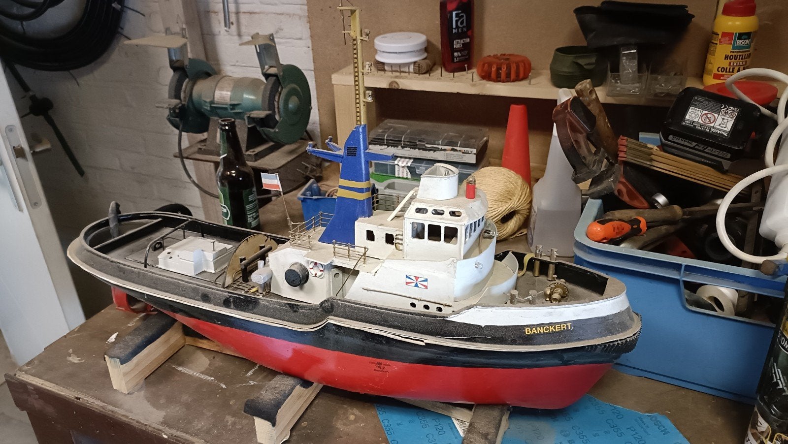 RC Sleepboot Bancert - Modelbouwboot met Graupner motor, Hobby en Vrije tijd, Ophalen, Gebruikt