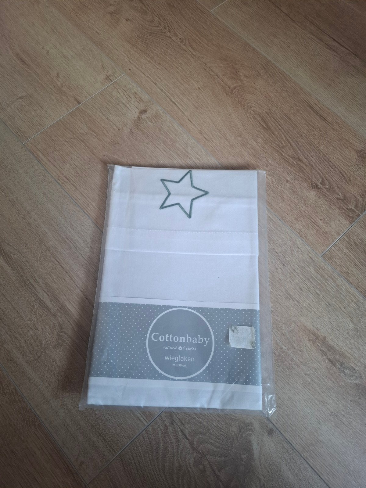 Cottonbaby wieglaken wit met ster 75x90 cm, Jongetje of Meisje, Nieuw, Ophalen of Verzenden, Cottonbaby