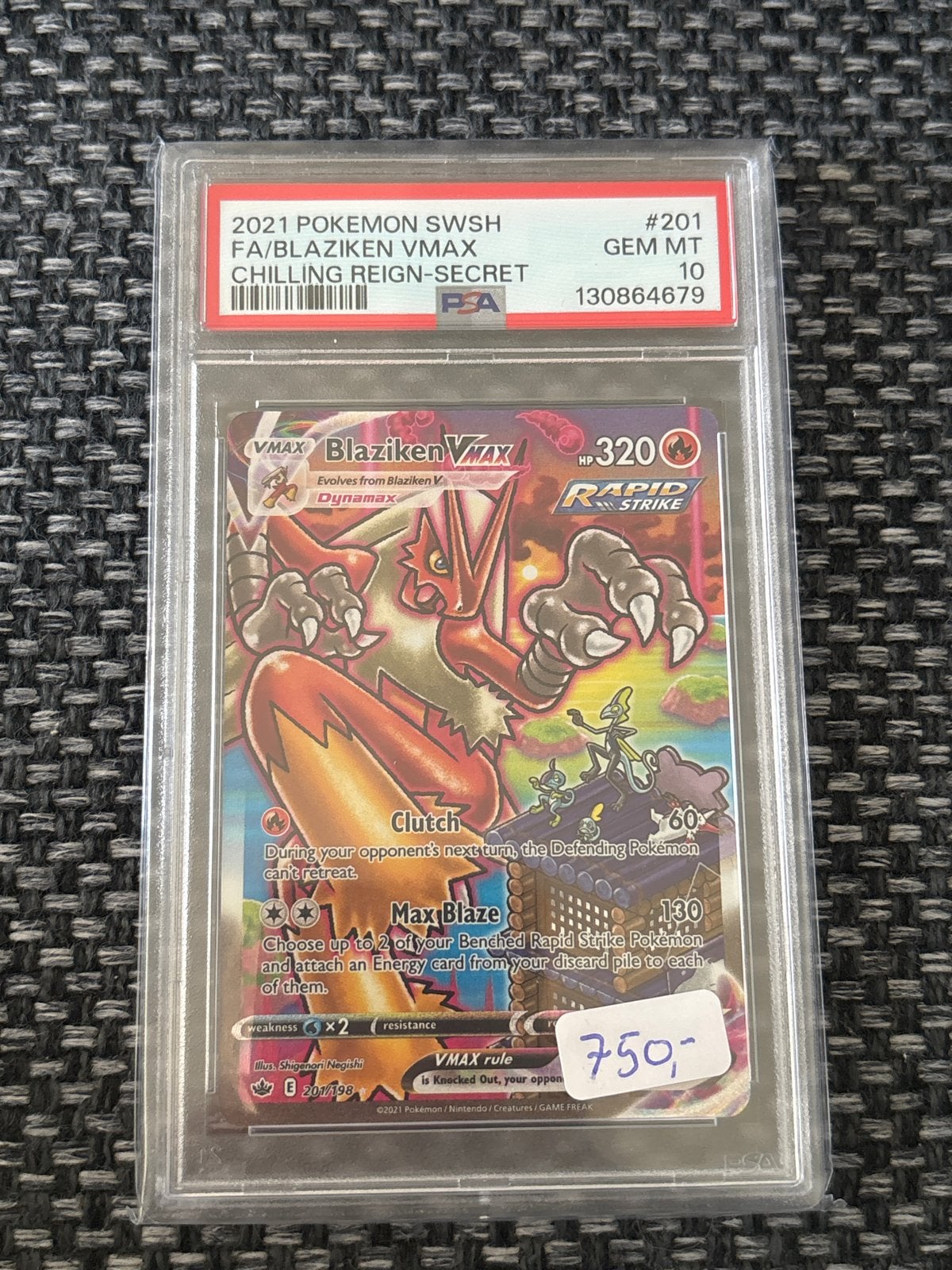Blaziken VMAX Secret Rare PSA 10 - Chilling Reign, Ophalen of Verzenden, Nieuw, Losse kaart