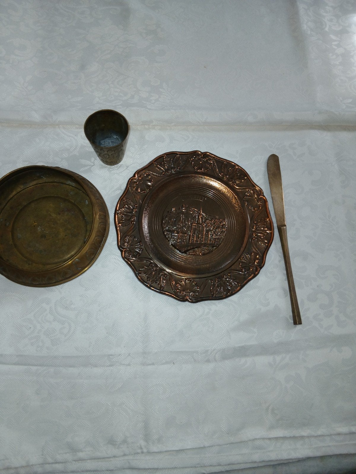 Vintage Koperen en messingen Decoratieve Set, Antiek en Kunst, Ophalen of Verzenden, Koper