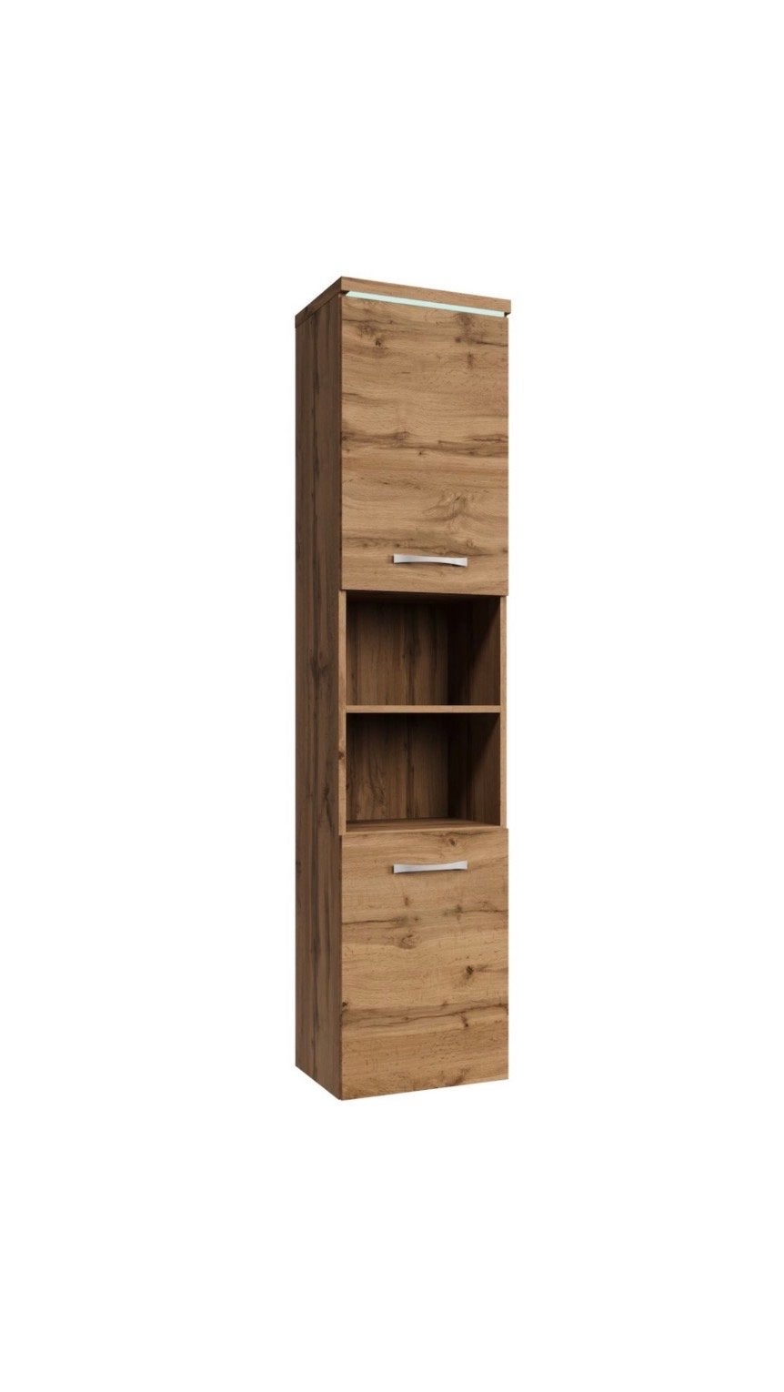 Praxis Badkamerkast Paso kastanje eiken - Nieuw in doos, Ophalen, (Half)hoge kast, Minder dan 50 cm, Nieuw