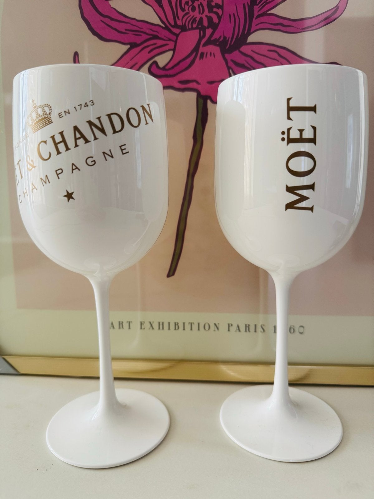 Moët & Chandon Champagne Glazen - Set van 2, Ophalen, Overige typen, Kunststof, Zo goed als nieuw