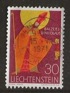 Liechtenstein 61, sint nicolaas, Verzenden, Overige landen, Gestempeld