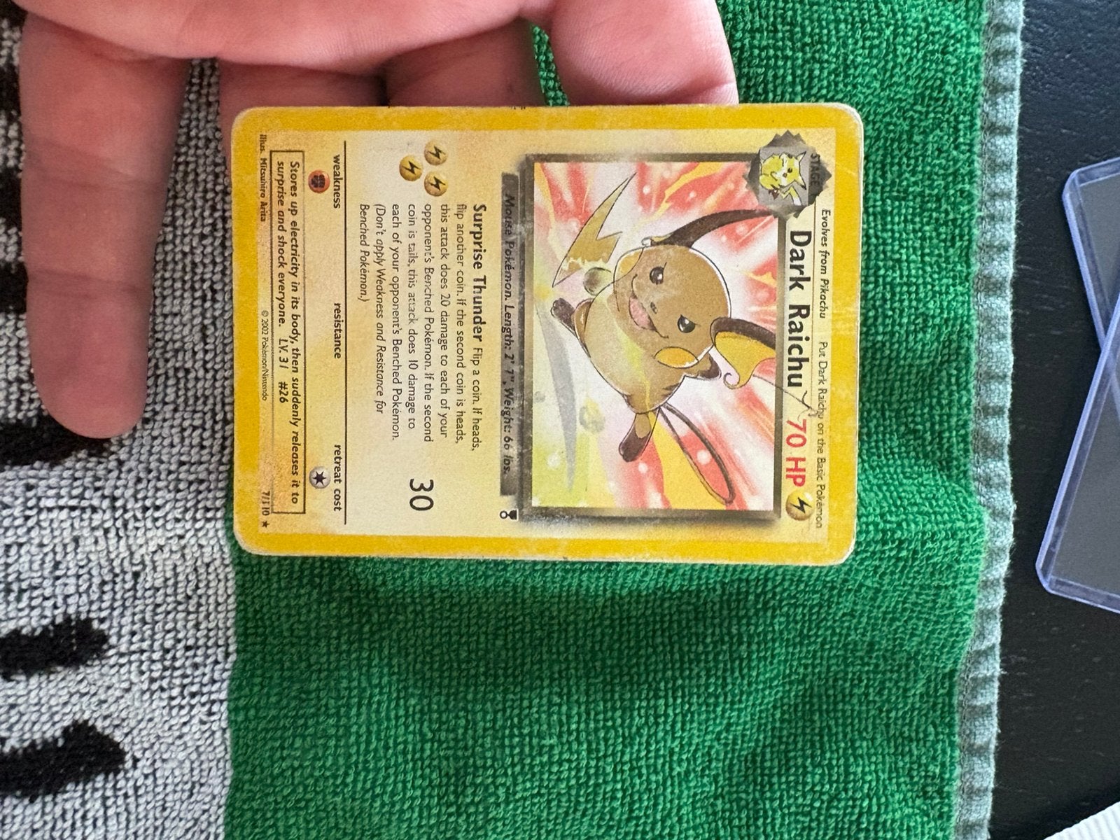 Dark raichu, Ophalen of Verzenden, Zo goed als nieuw, Meerdere kaarten, Foil