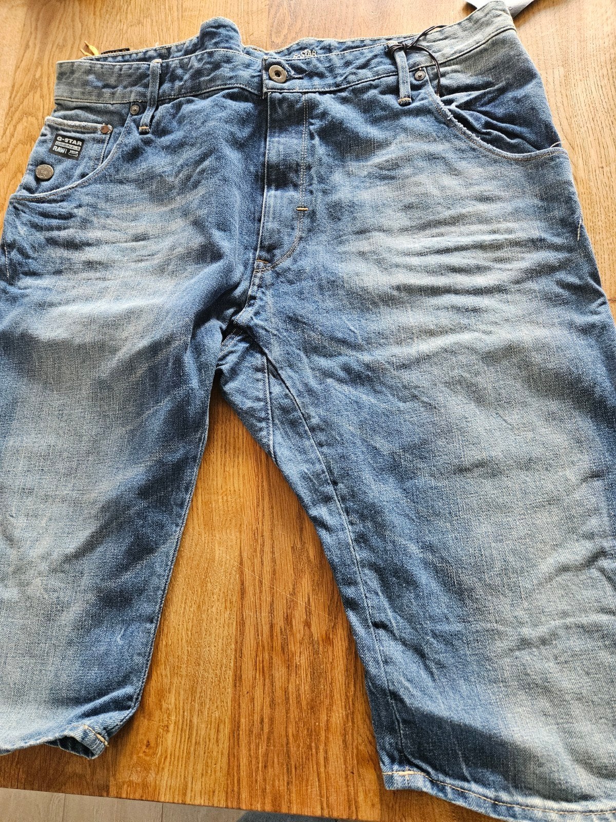 Nieuwe G Star denim heren korte broek, Ophalen of Verzenden, Nieuw, Blauw, W32 (confectie 46) of kleiner
