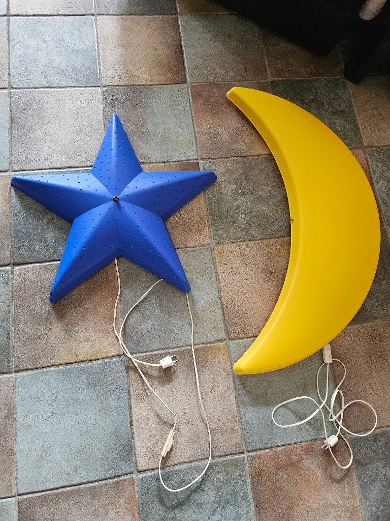 lamp ster maan, Huis en Inrichting, Ophalen, Gebruikt, Metaal, 50 tot 75 cm