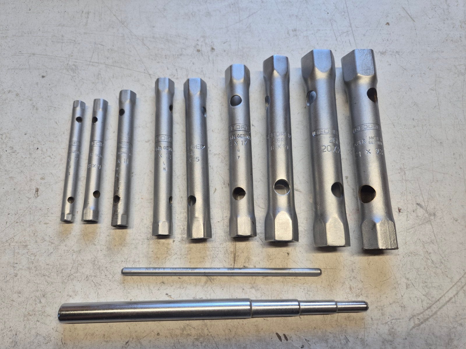 Gedore 26 R pijpsleutel set 6 tm 23mm compleet, Ophalen of Verzenden