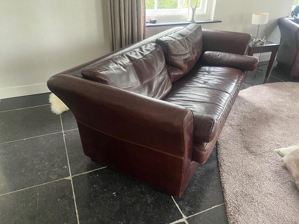 2 Baxter design banken 2,5 zits en Fauteuil cognac, Ophalen, Gebruikt, Klassiek, Driepersoons