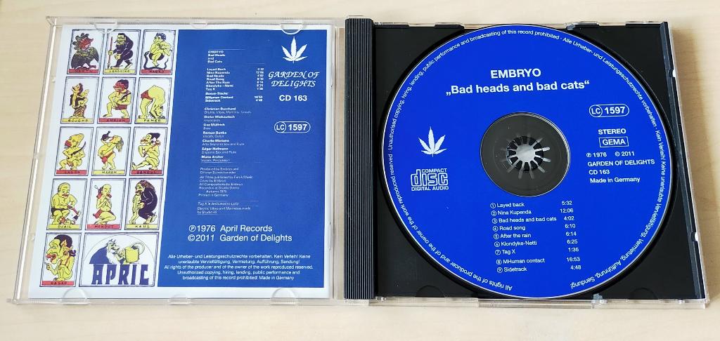 Embryo - Bad Heads and Bad Cats CD 1976/2011 Krautrock, Ophalen of Verzenden, Gebruikt